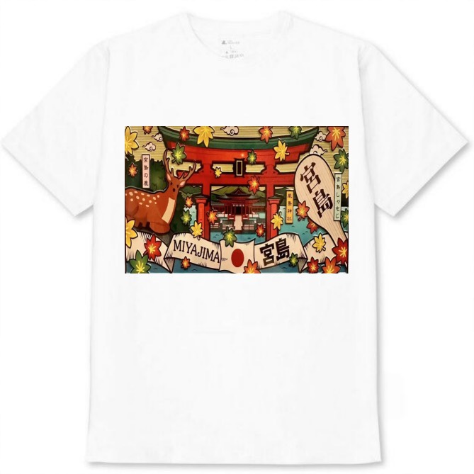 【広島県_宮島】白Tシャツ 大人用