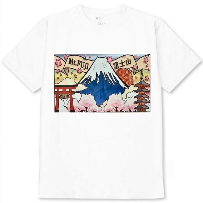 【静岡県_富士山 】白Tシャツ 大人用