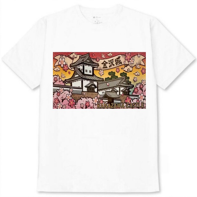 【石川県_金沢城】白Tシャツ 大人用
