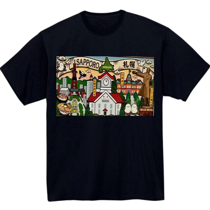 【北海道_札幌】黒Tシャツ 大人用