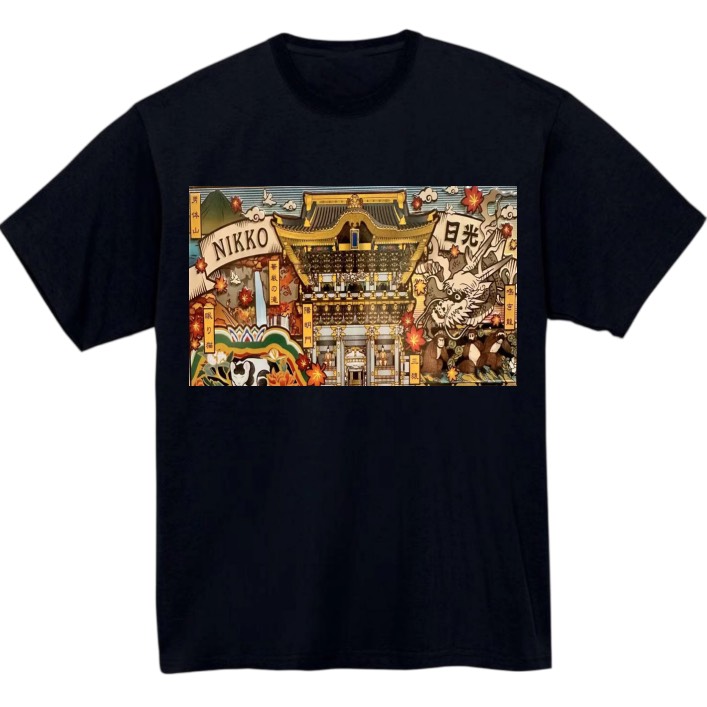 【栃木県_日光】黒Tシャツ 大人用