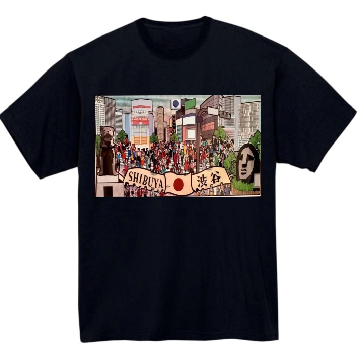 【東京都_渋谷】黒Tシャツ 大人用