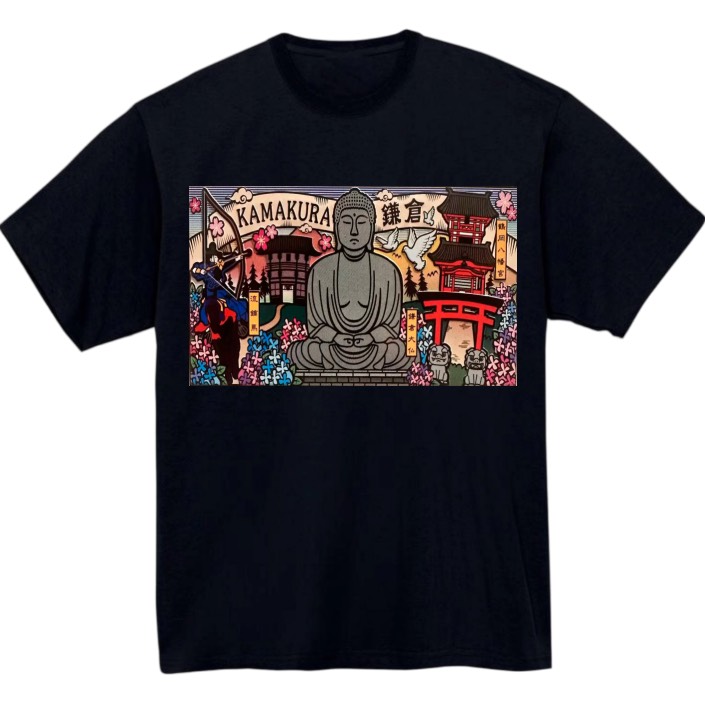 【神奈川県_鎌倉】黒Tシャツ 大人用