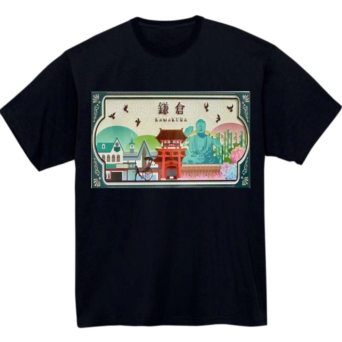 【神奈川県_鎌倉2】黒Tシャツ 大人用