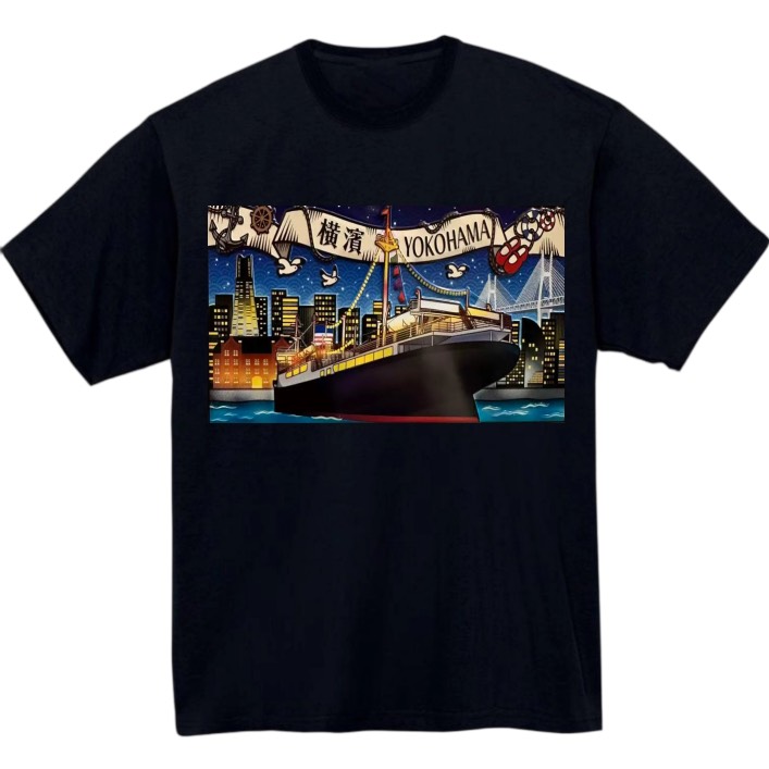 【神奈川県_横浜】黒Tシャツ 大人用