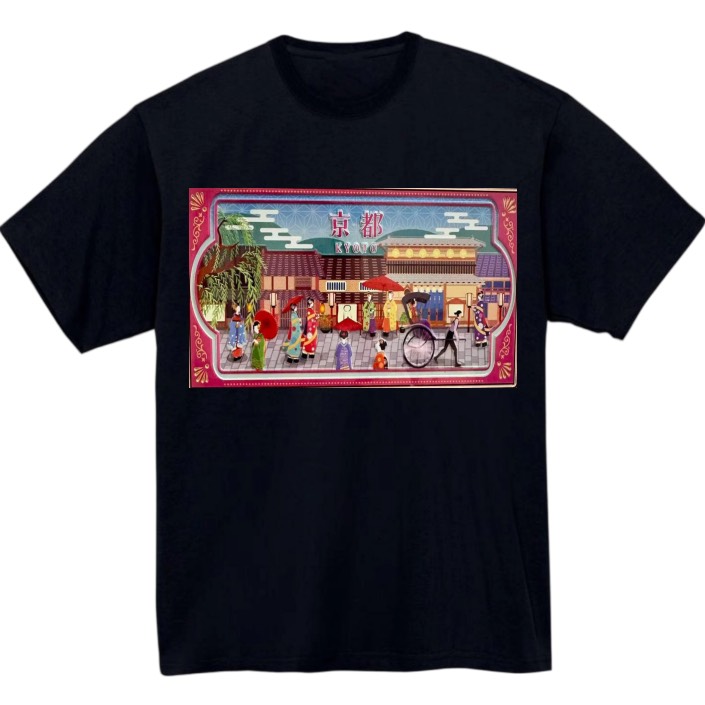 【京都府_祉園】黒Tシャツ 大人用
