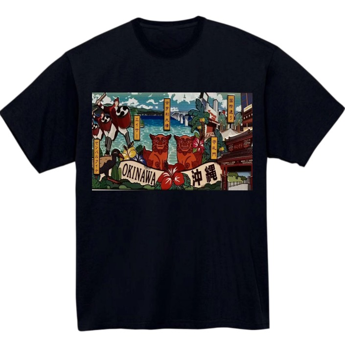 【沖縄県2】黒Tシャツ 大人用