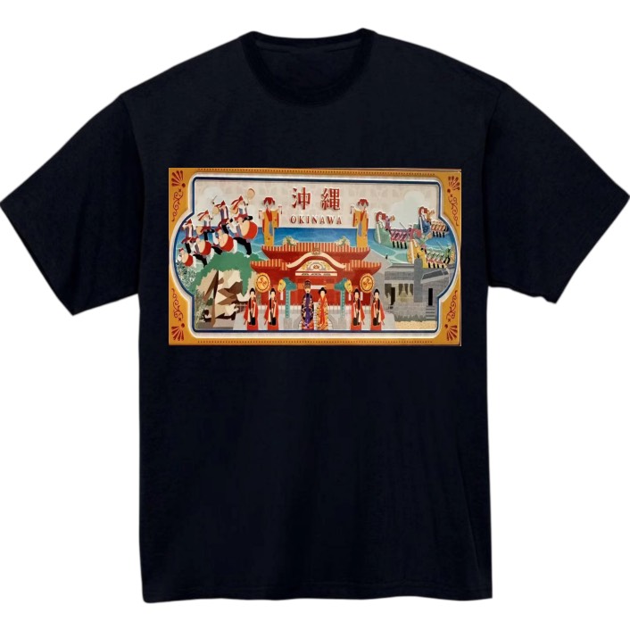 【沖縄県3】黒Tシャツ 大人用