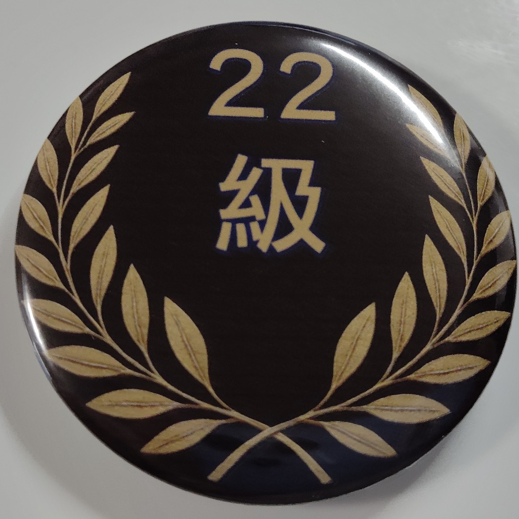 「２２級」缶バッジ58mm