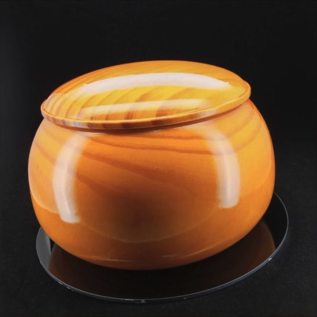 雪松木碁笥(最大直径15cm)